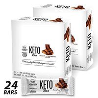 Genius Gourmet Gluten Free Keto Protein Bar, Natural Chocolate Bar, Premium MCTs, Low Carb, Low Sugar (24, Chocolate Peanut Butter)