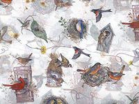 Bird Lover Gift Wrapping Tissue Paper for Art DIY Crafts in Bulk ~ Nests/Birdhouses # 267~10 Large Sheets Size 20" x 30"