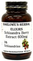 Schisandra Berry Extract - 9% Schisandrins - 60 600mg VegiCaps - Stearate Free, Bottled in Glass! Free Shipping on Orders Over $49!
