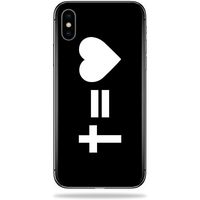 MightySkins Skin Compatible with Apple iPhone X - Cross Equals Love | Protective, Durable, and Unique Vinyl Decal wrap Cover | Easy to Apply, Remove, and Change Styles | Made in The USA