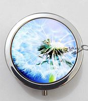 BlackKey Dandelion Flower Pattern 3-Compartment Decorative Pocket Gift Box Case Organizer for Pill, Color 1 -1216