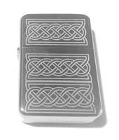 Vector KGM Thunderbird Custom Lighter - Celtic Weave Knot Swirl Braid Chain Logo Silver High Polish Chrome Rare!