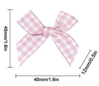 16 Color Pre-Tied Pink+White Satin Gift Bows (Pack of 50)