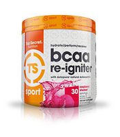 Top Secret Nutrition BCAA Re-Igniter Vegan Amino Acid Supplement with Astaxanthin and Electrolyte, Hydration Blend with Coconut water, 9.80 oz (30 servings), Raspberry Sherbet