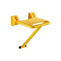 ZJMYSFS Folding Stool, Yellow with Support Legs Foldable Safety Wall Stool Old Man Porch Wear Shoes Change Shoes Stool Bath Seat Shower Seat Sit Stool Bathroom Toilet