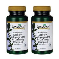 Swanson Full Spectrum Turmeric Ashwagandha & Ginseng Complex 60 Capsules (2 Pack)