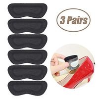 Heel Cushion Inserts Heel Grips Heel Pads for Loose Shoes,Leather High Heel Pads for Shoes Too Big,High Heel Inserts for Women Men Anti Slip Blister, High Heel Insoles,3 Pairs (Black, Thicker)