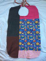 Handmade Cloth Fabric Adult Bib Clothes Protector Crumb Catcher Reversible Silly Sea Creatures Patchwork