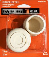 Off-White Rubber 1-1/4 in. Leg Tips (2-Pack)