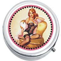 Pin Up Girl Medicine Vitamin Compact Pill Box