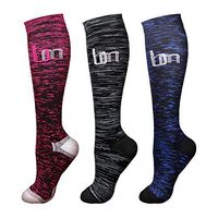 Compression Socks (3 Pairs), 15-20 mmHg is Best Athletic & Medical for Men & Women, Running, Flight, Travel, Nurses, Pregnant (01 Red/Blue/Black, S/M)