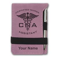 Mini Notepad, CNA Certified Nurse Assistant, Personalized Engraving Included (Pink)