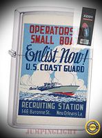 29598 Coast Guard Enlist Now War Poster Chrome Lighter with Flint Pack - Premium Lighter Fluid (Comes Unfilled) - Made in USA!