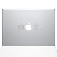 The Decal Guru Edible Apple MacBook Decal Vinyl Sticker - 13" MacBook Pro (2015 & Older) - Silver (1056-MAC-13P-S)