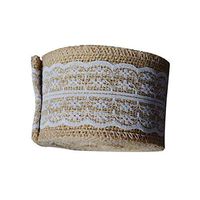 Meidexian888 Vintage Linen Ribbon, 1 Rolls of Natural Jute Linen Ribbon DIY Wedding Strap Party (C)