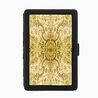 Perfection In Style Black Color Metal Cigarette Case Vintage Wallpaper Design 002