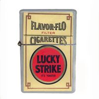 Wind Proof Dual Torch Refillable Lighter Lucky Strike Design-060