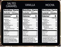 Skinny Syrups - Classic Syrup Trio Contains 3 Bottles Vanilla, Mocha , Salted Caramel