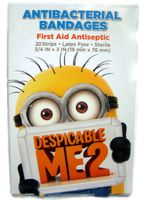 Despicable Me 2 Antibacterial Bandages 3/4 IN x 3 IN each, 20 strips per box (Pack of 3 for total of 60 strips)