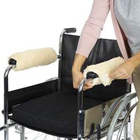 Vive Wheelchair Armrest Cover (Pair) - Memory Foam Sheepskin Pad for Office & Transport Chair - Soft Support Cushion Accessories for Padded Arm Rest, Kids, Adults - Comfort Padding Pressure Relief