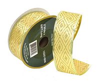 Christmas Decorative Gift and Tree Wired Sheer Glitter Ribbon 2"W x 50FT Spool (Gold)