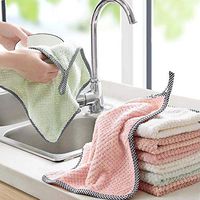 Sant fe 3 Pack Super Absorbent Microfiber Cleaning Cloth Kitchen Dish Cloth Towel Household Scouring Pad Rags Cleaning Towel