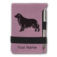 Mini Notepad, Golden Retriever Dog, Personalized Engraving Included (Pink)