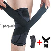 Compression Knee Support Sleeves Knee Brace with Straps Removable, Knee Wraps for Arthritis Pain Relief, ACL, Running, Injury Recovery, Basketball and More Sports,1 pc/Pack (Black, L)