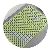 GHHZZQ Non-Slip Bathtub Mat Round Hole Suction Cup Bathroom Rugs PVC Foot Pad Household, 4 Colors, 0.7 cm Thick, Multiple Sizes (Color : Green, Size : 53x53cm)
