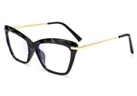 FEISEDY Crystal Cat Eye Glasses Frame Blue Light Blocking Computer Eyewear B2500