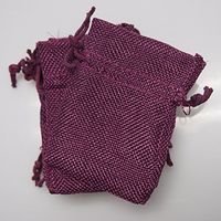 Firefly Faux Burlap Pouches w/Drawstrings, Purple, 6-Pack (6" x 9")
