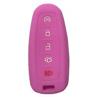 Ezzy Auto New Purple Silicone Key Fob Case Cover Smart Key Case Shell Key Protector Key Jacket For Lincoln Ford 5 Buttons