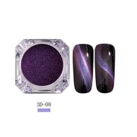 Hunputa Nail Art Powder,Cat Eye Nail Powder Neon Mirror Glitter Mirror Effect Rainbow Crystal Opal (H)