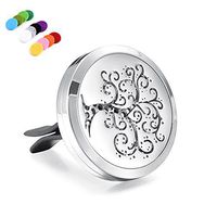 constantlife Elegant Tree of Life Stainless Steel Fragrancy Diffuser Locket Ari Freshner Essential Oil Rubber Clip Scent Jewelry (CL-044)