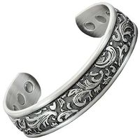 Celtic Bracelet Womens Copper Bracelets for Arthritis Magnetic Bracelet-Carpal Tunnel Wrist Joint Healing Bracelet Antique Silver Toned-Phoenix (L: Wrist 7.6" - 8.75")