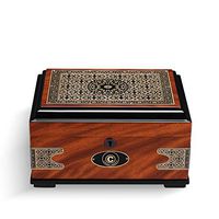 JUFU Cigar Box Cigar Box - Cigar moisturizing alcoholized Box European Retro Printing Cedar Solid Wood Large Capacity @@ (Color : A)