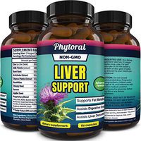 Phytoral Natural Liver Support Supplement with Zinc for Immune Support detox with Milk Thistle Extract Pure Silymarin Marianum and Dandelion Artichoke Yarrow Complex Non GMO and USA Made 60 Capsules