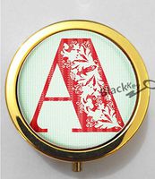 BlackKey Letter A Pattern 3-Compartment Decorative Pocket Gift Box Case Organizer for Pill, Color 2 -1084