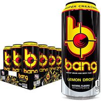 Bang Lemon Drop Energy Drink, 0 Calories, Sugar Free with Super Creatine, 16oz, 12 Count