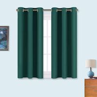 NICETOWN Bedroom Curtain Panels Blackout Draperies, Thermal Insulated Solid Grommet Blackout Curtains/Drapes (Hunter Green, One Pair, 34 by 45-inch)