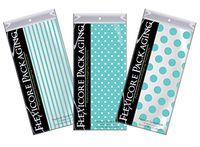 Flexicore Packaging | Pin Stripe & Polka Dot Gift Wrap Tissue Paper | Size: 15 Inch X 20 Inch | Count: 30 Sheets | Color: Aqua | DIY Craft, Art, Wrapping, Decorations