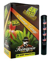 Herb Airtight Tube Pocket Protector with Kingpin Mango Tango Hemp Wraps 25 Count Box DC Crafts Nation- Flag Leaf