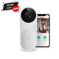 Video Doorbell - A.I. WiFi HD Camera Doorbell with Facial Recognition, Voice Interaction, Night Vision, Motion Detection, Wireless Doorbell, Push Notification, Compatible with Alexa Echo Show (White)
