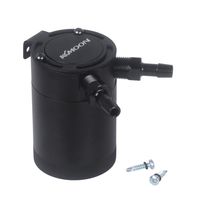 KKmoon Baffled Aluminum 2-Port Oil Catch Can Tank Air Oil Separator