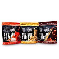 Twin Peaks Low Carb, Allergy Friendly Protein Puffs, Mesquite Barbecue/Garlic Parmesan/Margherita Pizza, 2 Servings, 3 Pack (60g, 42g Protein, 4g Carbs)