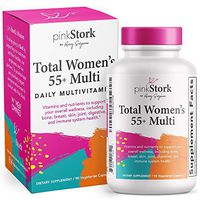 Pink Stork Total 55+ Multi: Multivitamin for Women 55+, Supports Bone, Skin, & Digestive Health with Zinc + Vitamin C + Vitamin B6 + Folate + Biotin, Women-Owned, 90 Capsules