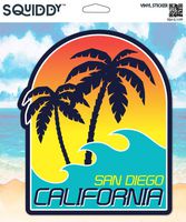 Squiddy San Diego California - Vinyl Sticker for Car, Laptop, Notebook (5" high)