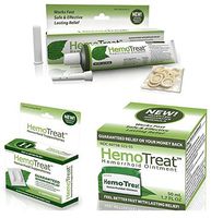 Hemotreat Hemorrhoid Relief - Combo Pack (3 Count) : 12 Suppositories + 1 oz Tube + 1.7 oz Jar - Health Pack