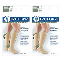 Truform 8808 Anti-Embolism Knee Length Closed Toe 18 mmHg  Stockings, White, X-Large (Pack of 2)