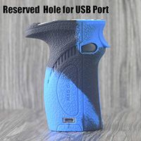 CEOKS for SMOK Mag Grip 100W Silicone Case, Anti-Slip Protective Silicone Case Skin Rubber Cover for SMOK Mag Grip 100W Kit TC Mod Box Rubber case wrap Shield (Black/Blue)